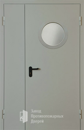Фото двери «Полуторная с круглым стеклом EI-30» в Солнечногорску