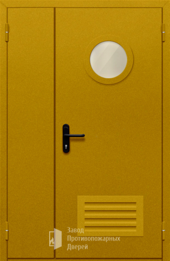 Фото двери «Полуторная с вентиляцией и стеклом №45» в Солнечногорску