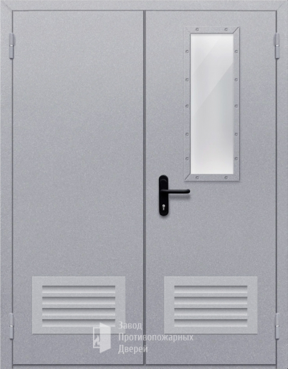 Фото двери «Двупольная со стеклом и решеткой» в Солнечногорску