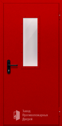 Фото двери «Однопольная со стеклом (красная)» в Солнечногорску