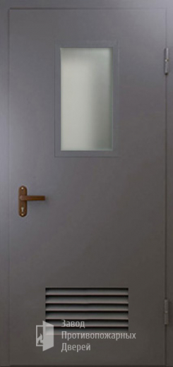 Фото двери «Техническая дверь №5 со стеклом и решеткой» в Солнечногорску