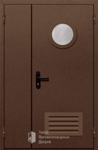 Фото двери «Полуторная с вентиляцией и стеклом №48» в Солнечногорску