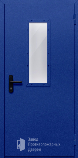 Фото двери «Однопольная со стеклом (синяя)» в Солнечногорску