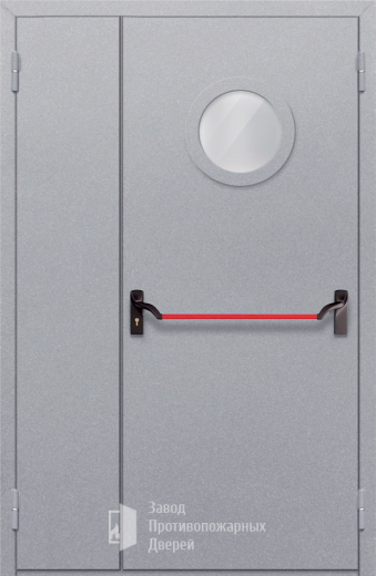 Фото двери «Полуторная с круглым стеклом (антипаника)» в Солнечногорску