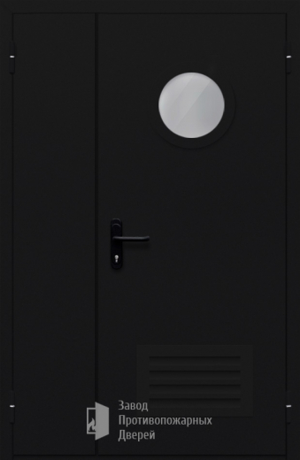 Фото двери «Полуторная с вентиляцией и стеклом №44» в Солнечногорску