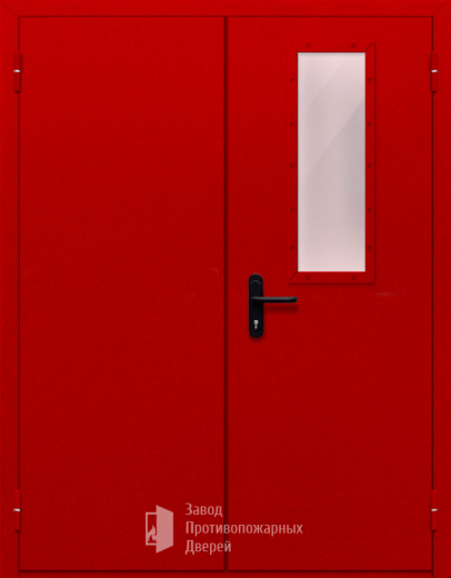 Фото двери «Двупольная со стеклом (красная)» в Солнечногорску
