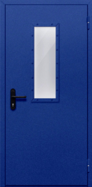 Фото двери «Однопольная со стеклом (синяя)» в Солнечногорску