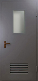 Фото двери «Техническая дверь №5 со стеклом и решеткой» в Солнечногорску