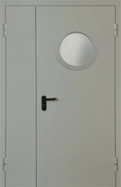 Фото двери «Полуторная с круглым стеклом EI-30» в Солнечногорску